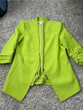 Rachel Zoe Lime Green Open-Front Blazer